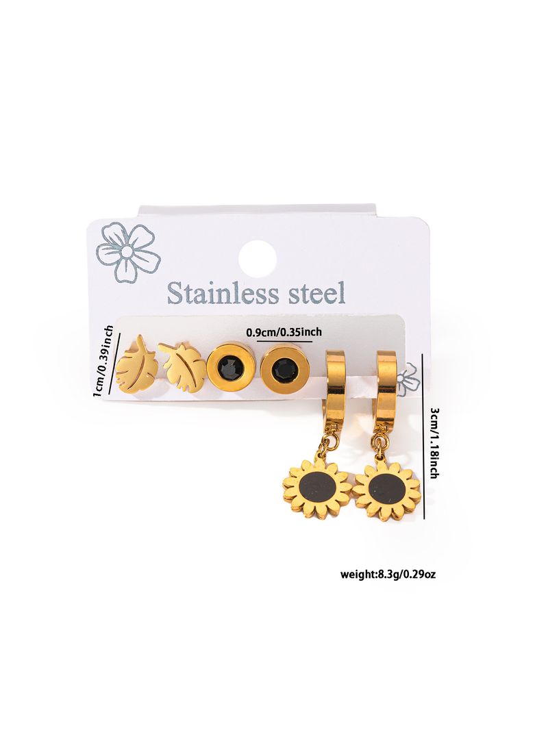 1 set elegante orecchini pendenti a forma di cuore a forma di stella rotonda in acciaio inossidabile 304_voghion.com