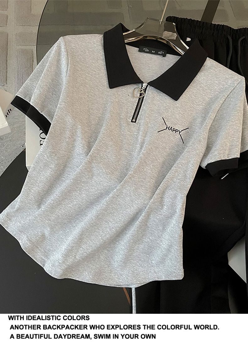 High-End-Schlankheits- und modische Freizeitsportbekleidung für Damen, Laufanzug mit kurzen Ärmeln und gerader Hose für Damen_voghion.com