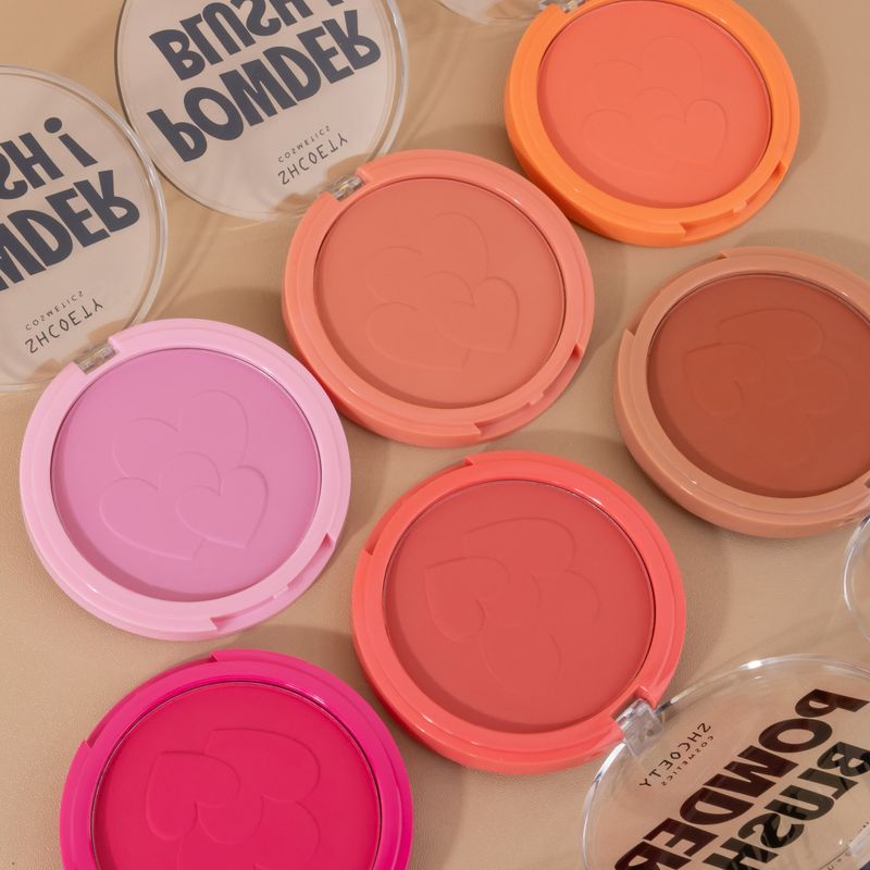 Palette di cipria in polvere da 6 colori, fard in polvere, trucco naturale che non cade, incarnato a lunga durata, fard opaco illuminante._voghion.com