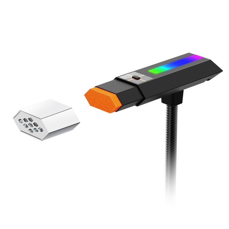 New wired dynamic metal hose bendable RGB backlit computer desktop microphone for live streaming_voghion.com