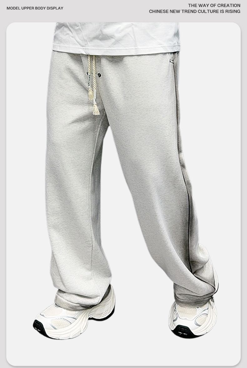 "Streetwear Drop-Crotch Pants – Bestickte Baumwoll-Jogginghose in Schwarz/Weiß (M-XXL)"_voghion.com
