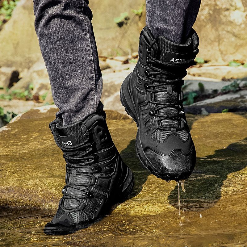 Herren Outdoor-Kletterschuhe Wanderstiefel Rutschfeste, verschleißfeste, wasserdichte, atmungsaktive Sportstiefel in großer Größe_voghion.com