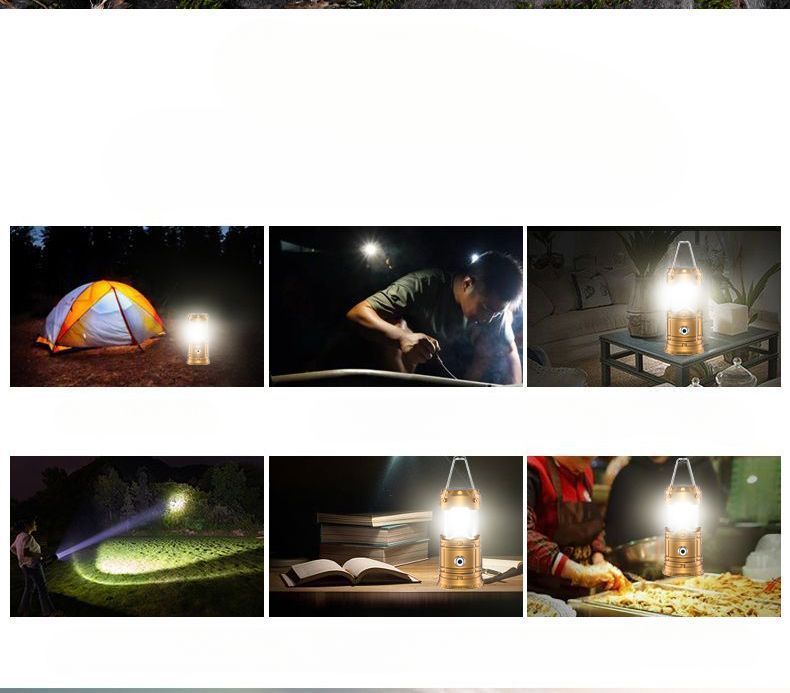 Multifunctional Solar Lantern With Long Battery Life, Rechargeable Home Lighting, Portable For Power Outages, Tent_voghion.com