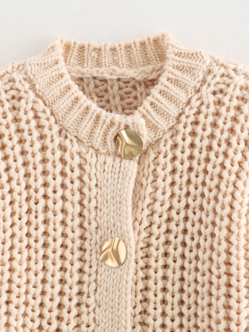 Kuscheliger Oversize-Strickpullover – Grobstrick mit Zopfmuster, offene Vorderseite, lässiger Langarm-Wickelpullover – Streetwear-Chic (mehrere Farben/Größen)_voghion.com