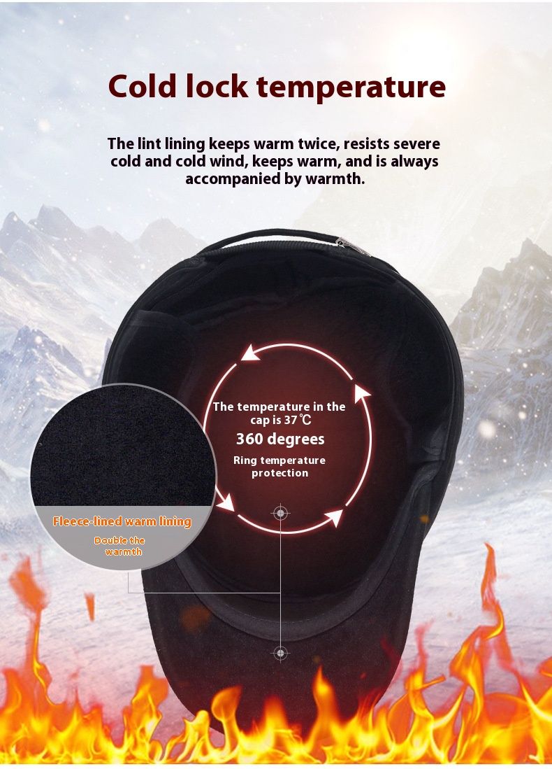 Thickened Winter Proof Ear Protection Cotton Hat For Middle-aged And Elderly Men Riding Bicycles To Keep Warm Flat Top Hat For Winter_voghion.com