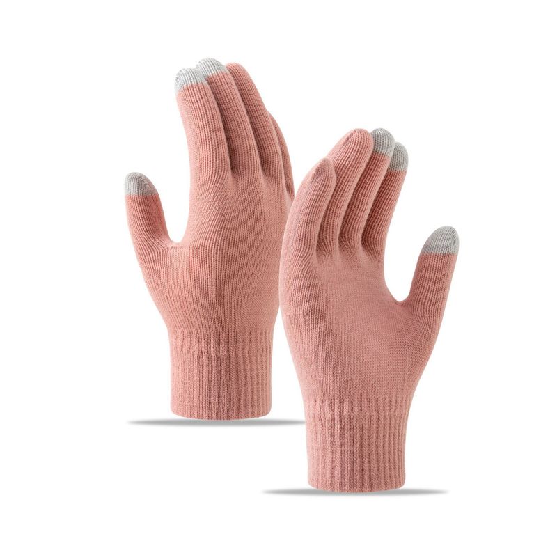 Touchscreen Radfahren Skifahren Fitness Herbst Winter Warme Gestrickte Wollhandschuhe_voghion.com