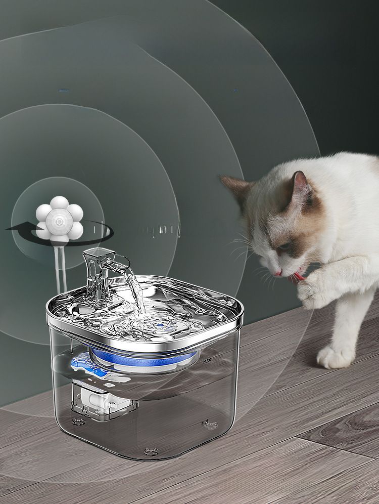 Cat Automatic Water Dispenser Stainless Steel Circulating Water Pet Water Dispenser Smart Cat Puppy Drinking Bowl_voghion.com