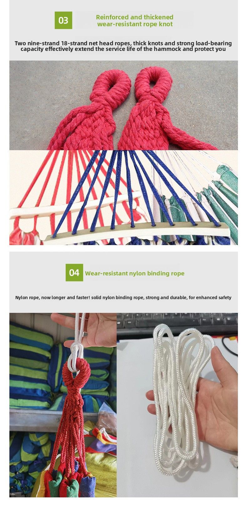 Fuhua Cross-Border Canvas Groothandel Anti-Rollover Enkele Dubbele Persoon Schommel Buiten Hangmat Kamperen Met Gebogen Stok_voghion.com