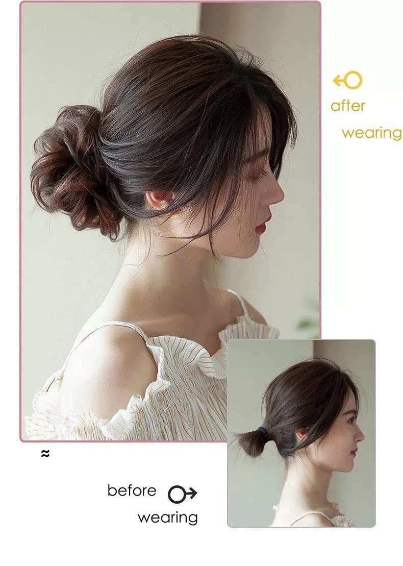 Parūka Savienojuma Matu aplis Dabīgs pūkains Savienojuma Elastīgs matu aplis Ķīmiskās šķiedras matu aplis Bracteate savienojuma galva_voghion.com