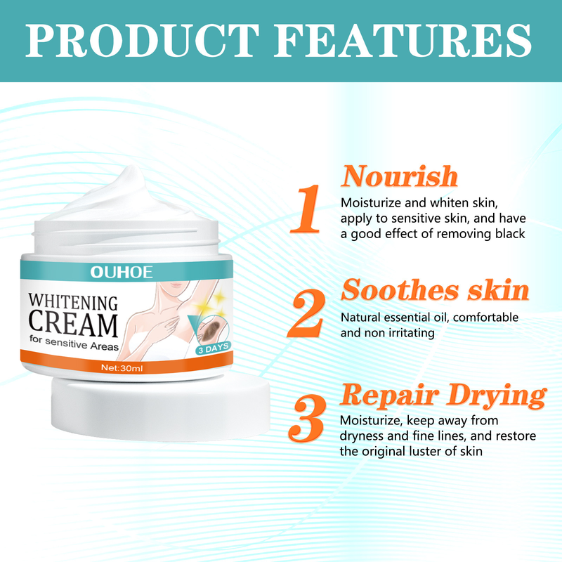 Body Whitening Forearm Legs Knee Elbow Armpit Bleaching Cream Improve Dull Remove Dark Spots Melanine Brighter Skin Care popular_voghion.com