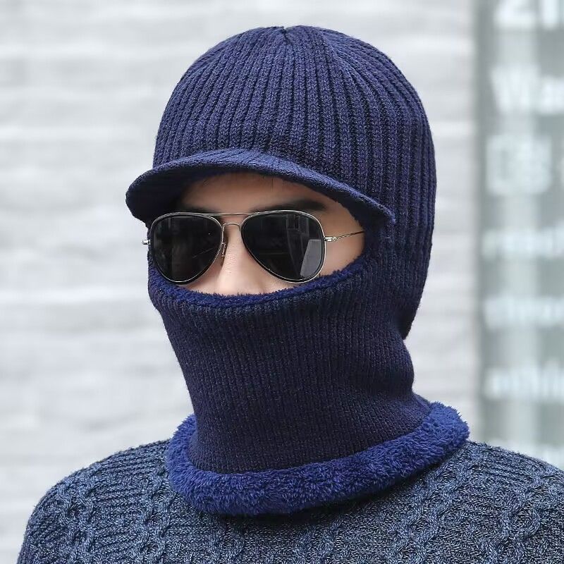 Winter Men's Women's Cycling Hood, Neck Protection, Warm Elastic Thick Knitted Yarn Hat, Windproof And Face Covering Hat_voghion.com