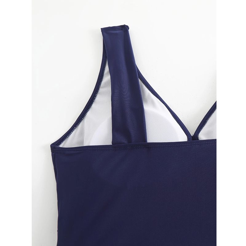 Bademode-Set in Übergröße für Damen – Tankini mit dezentem Blumenmuster und Boyshort-Hose (LSF 50+, Bauchkontrolle)_voghion.com