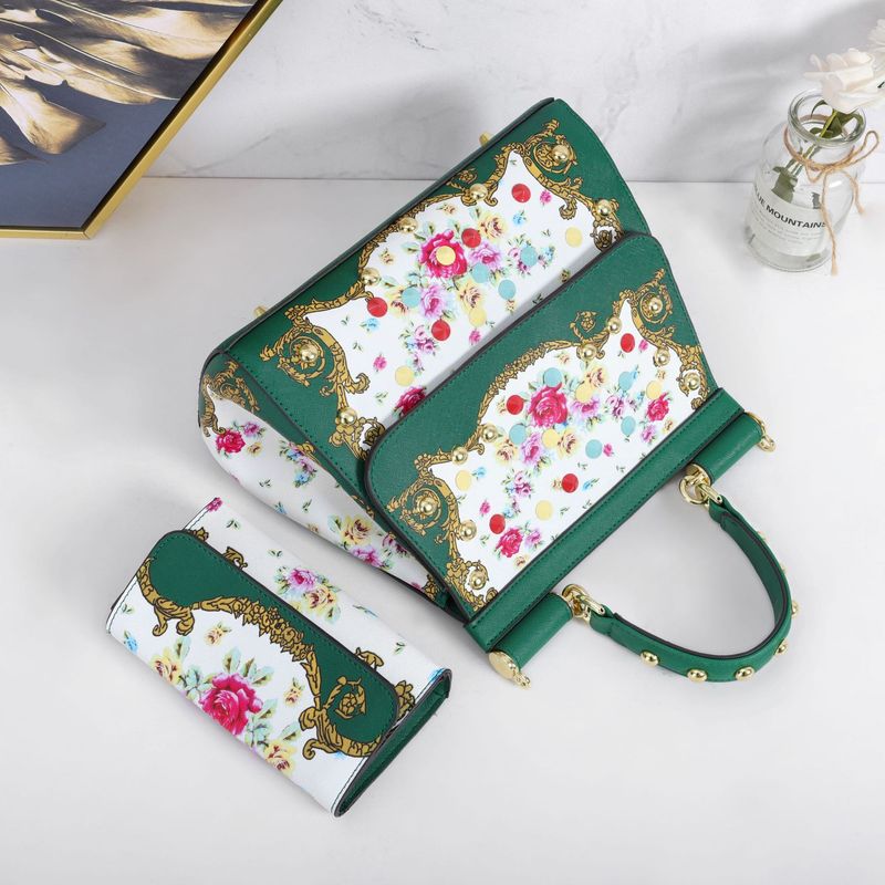Elegante bolso tote de PU estampado para mujer: moderno bolso con estampado floral y animal, amplio interior, correa desmontable y múltiples bolsillos._voghion.com