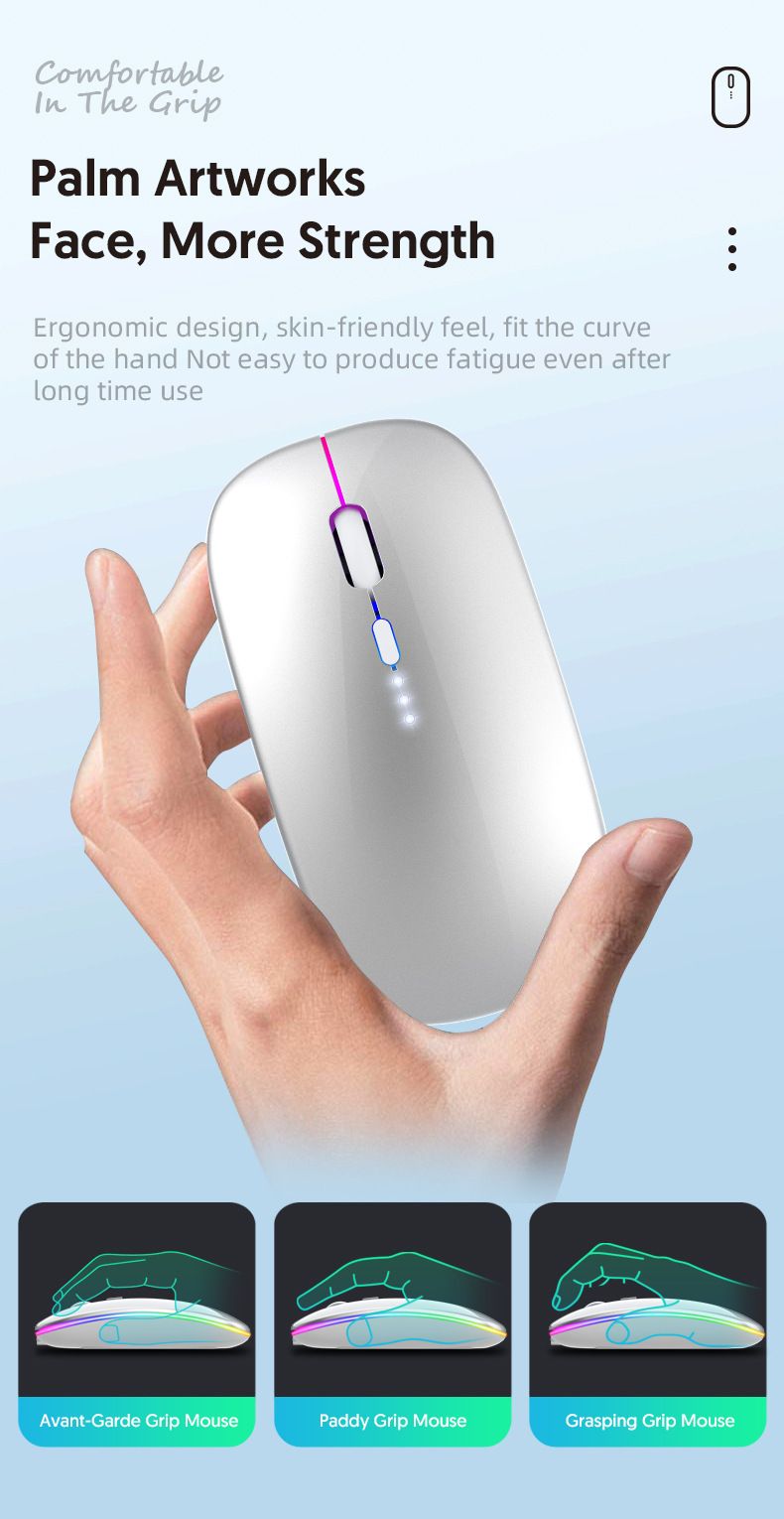 Vezeték nélküli Bluetooth némítás töltő egér C típusú interfész töltés megjelenítheti az okostelefonok és táblagépek töltését_voghion.com