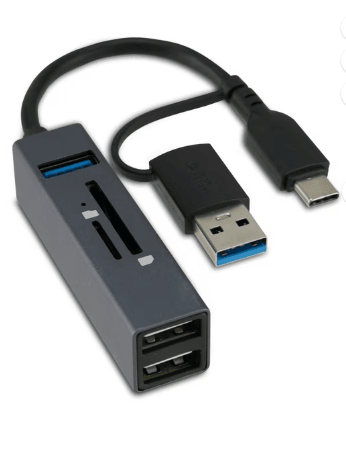 onn 5-Ports USB 3.0 Hub With SD And MicroSD Card Reader_voghion.com