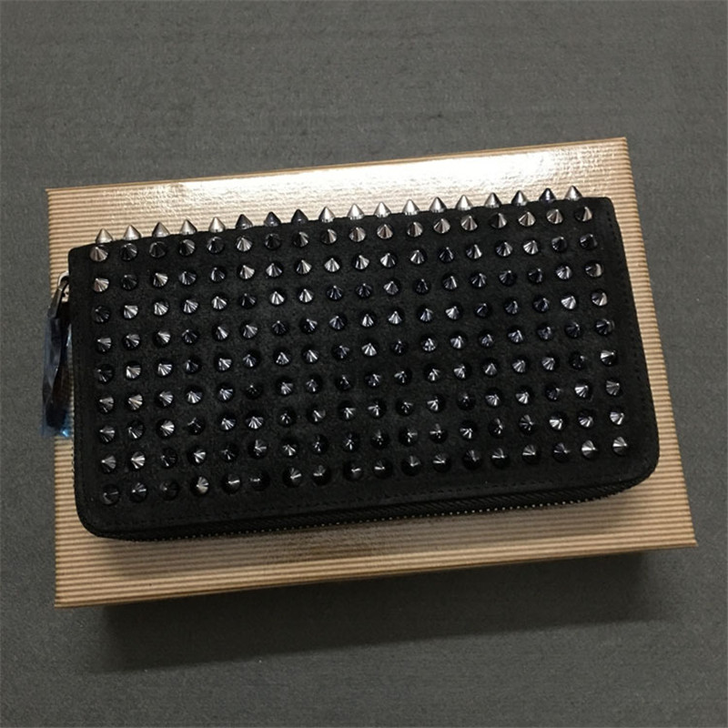 2022 neue Marke Design Punk Lange Zipper Niet Brieftasche Top Qualität Männer Frauen PU Leder Geldbörse_voghion.com