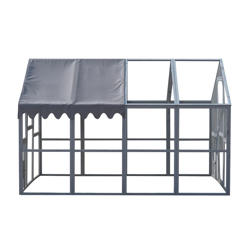 Outdoor Chicken Coop Enclosures 110" Large Kitten Playpen ,Upgrade Waterproof Cover-GREY_voghion.com