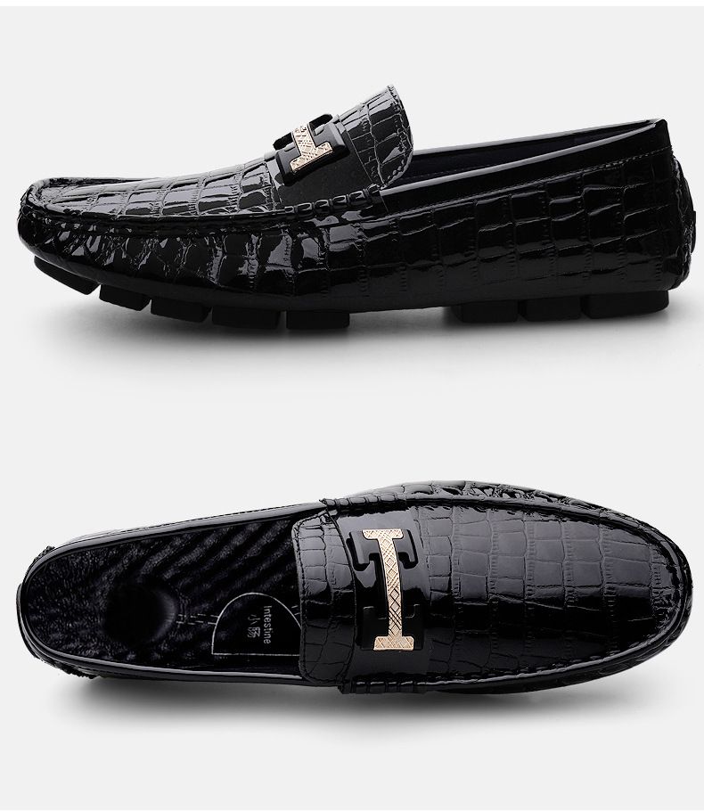 Loafu-Schuhe, Herrenschuhe mit Krokodilmuster, elegante Herrenschuhe, Doudou-Lederschuhe_voghion.com