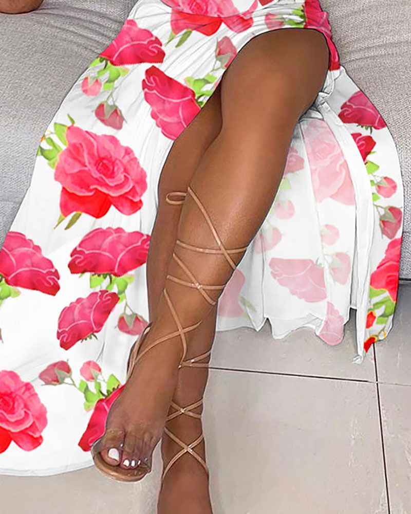 Rochie de vară pentru femei, 2024, cu croială slim fit, cu imprimeu boem francez, lungime medie, cu sutien_voghion.com