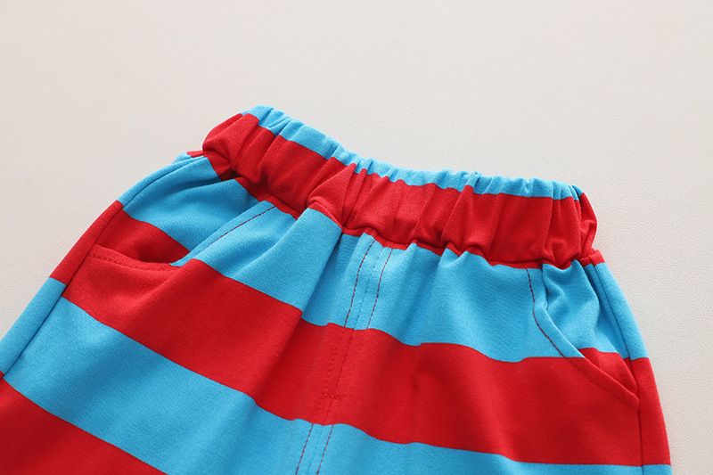 Children's and boys' suit 2024 new westernized baby burger vest striped pants summer clothing trend_voghion.com