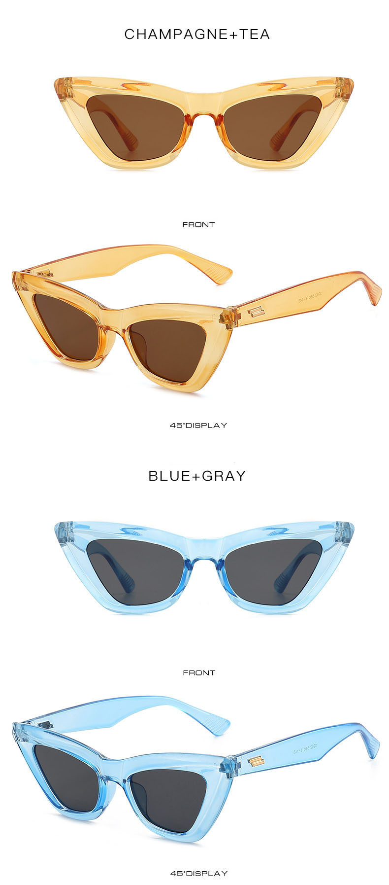 DYTYMJ Cat Eye Occhiali da Sole Donna Piccolo Triangolo Frame Shades per Donna Retro Cateye Occhiali da Sole Lunette De Soleil Femme_voghion.com
