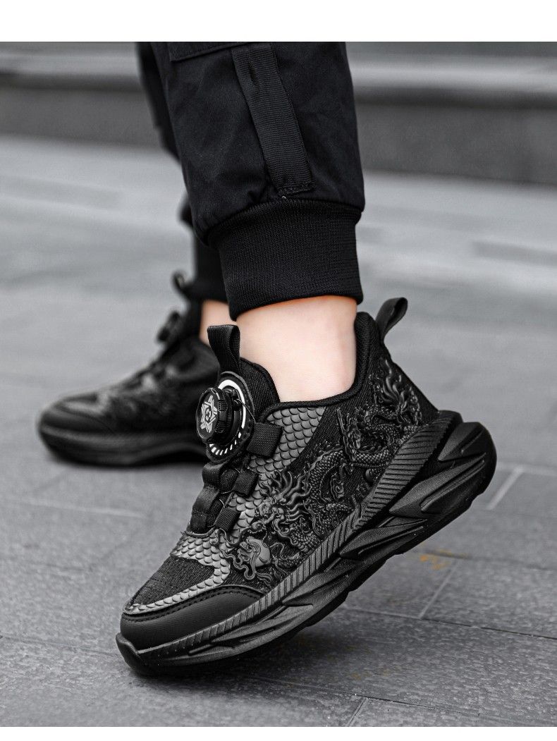 Kids Shoes Boys' sports shoes summer luminous running shoes dirt resistant and wear resistant sports shoes rotating button children's shoes_voghion.com