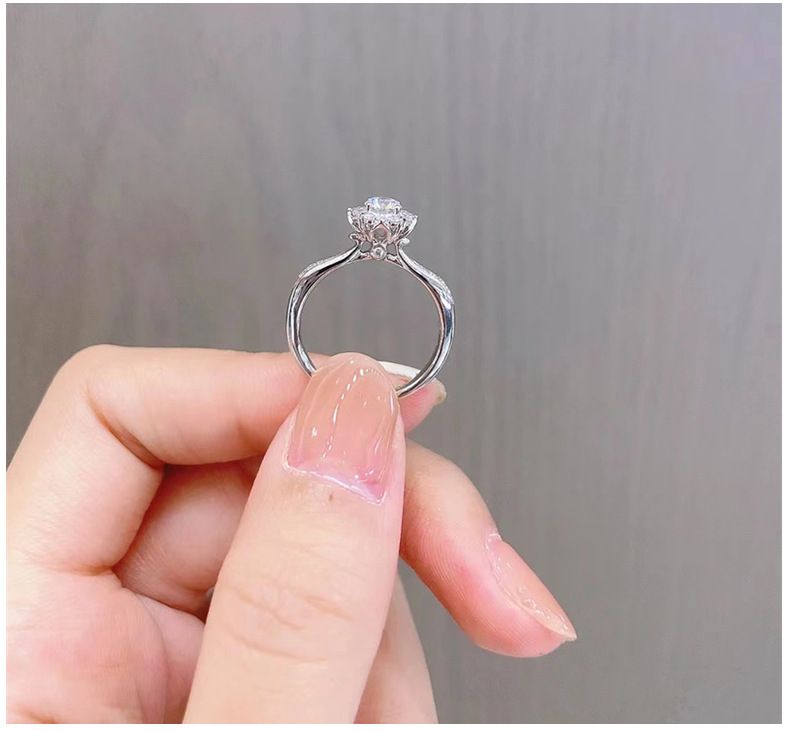 New Moissanite diamond ring is as bright as the stars for women, sterling silver ring, galaxy dazzling ring, engagement diamond design_voghion.com