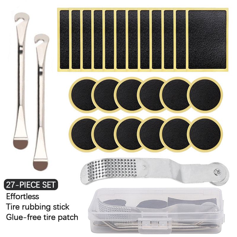 Patch pour pneu de vélo, pneu de route de montagne, kit de chambre à air, outil de réparation sans colle_voghion.com