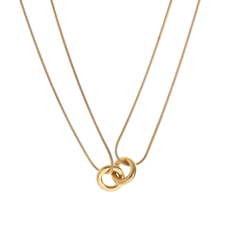 Chaîne de clavicule de luxe légère française irrégulière à double cercle et niche simple et tendance_voghion.com