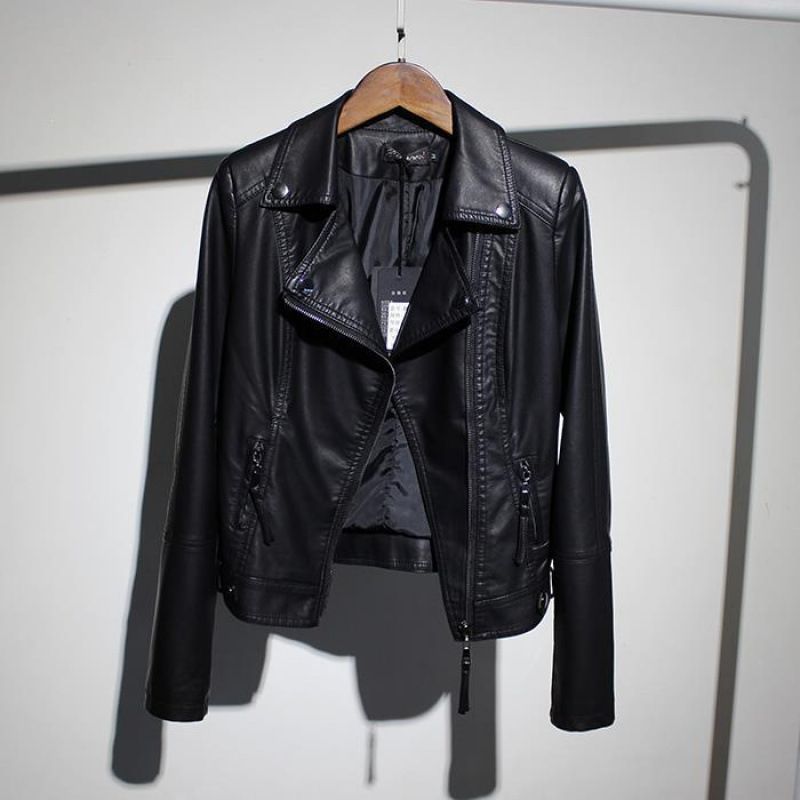 Korean Style Suit 2025 Autumn Spring New Slim Fit Leather Jacket Coat Women's Trendy_voghion.com