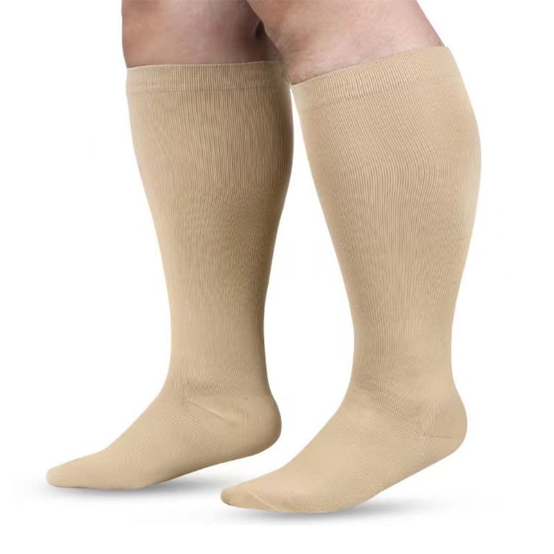 Professionelle Sport-Kompressionssocken mit offener Spitze, ohne Fuß, langes Rohr, Fitness, elastisch, rutschfest, für Yoga, Wandern, Radfahren_voghion.com