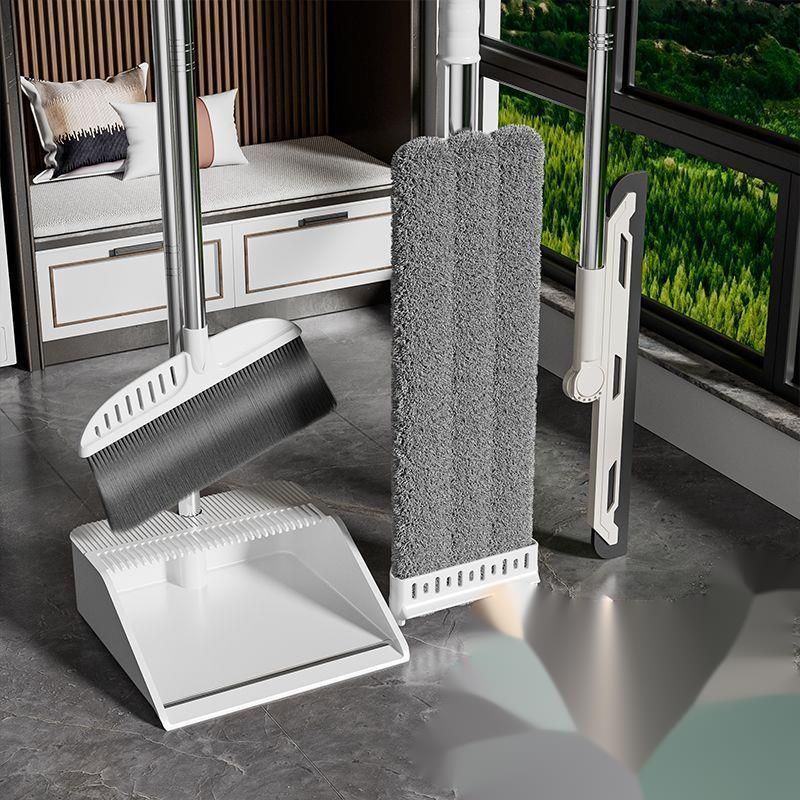 und dreiteiliges Besen- und Kehrschaufel-Set, vierteilig, Lazy Hands-Free No-Drill Mop Holder_voghion.com