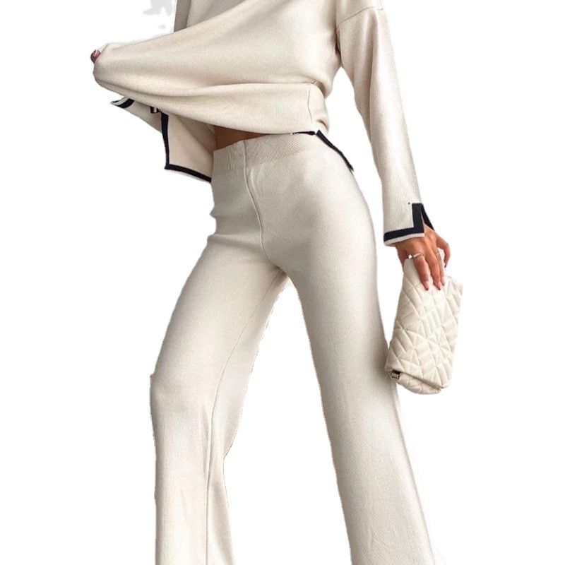 2025 New Russian Long Sleeve Sweater Knitted Top And Pants Set For Women_voghion.com