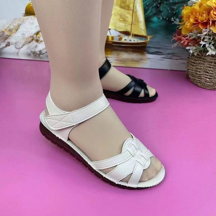 Sandali da donna con suola in tendine di manzo, casual, con fondo piatto, antiscivolo, di medie e vecchie parole, con cintura_voghion.com