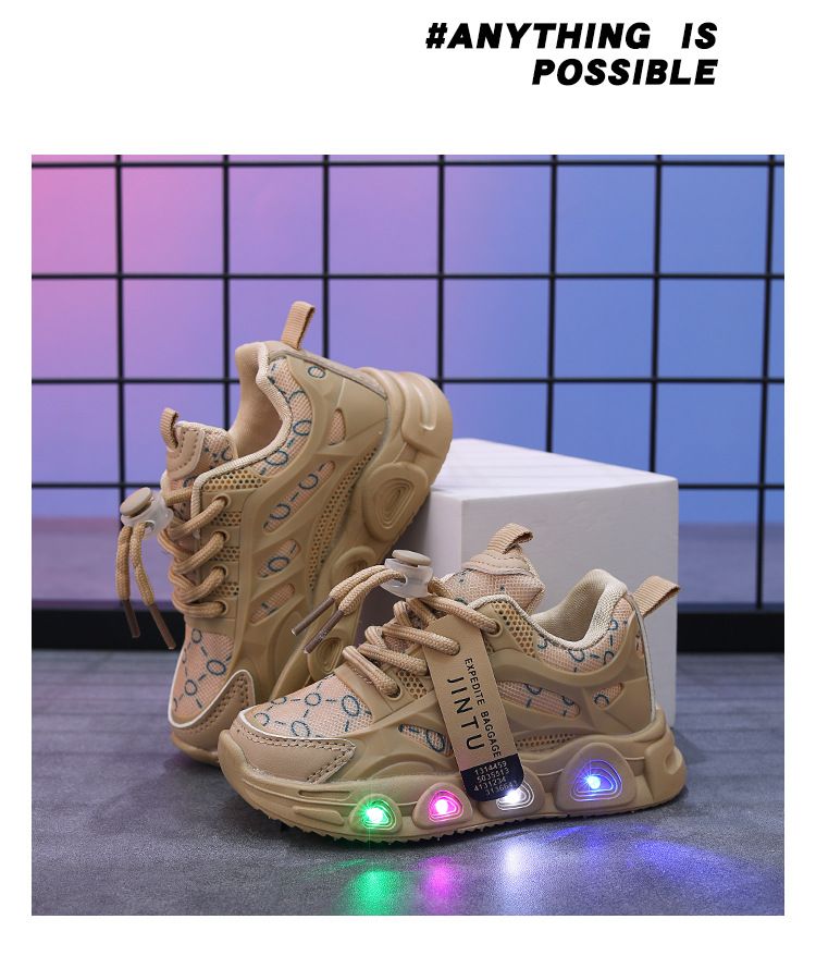 New Children's Sports Shoes With Lights In Spring And Autumn 21 30LED Luminous Children's Shoes 1 6 Years Old Boys Sports Casual Shoes_voghion.com