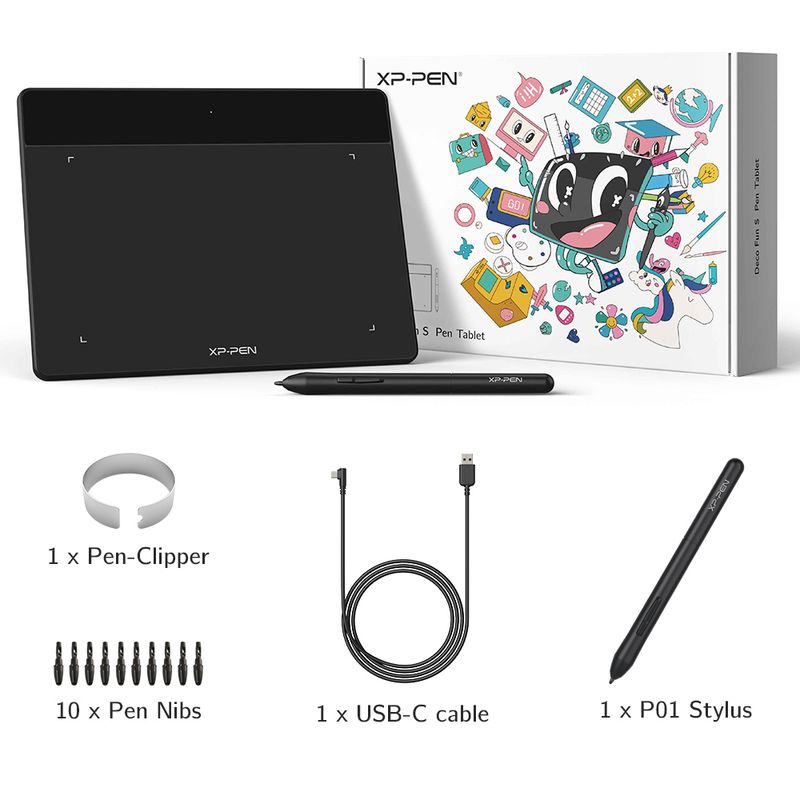XP Pen Deco Fun Graphic Tablet 6*4 Inch For Drawing OU Online Education Compatible With Android Linux Windows Chrome_voghion.com