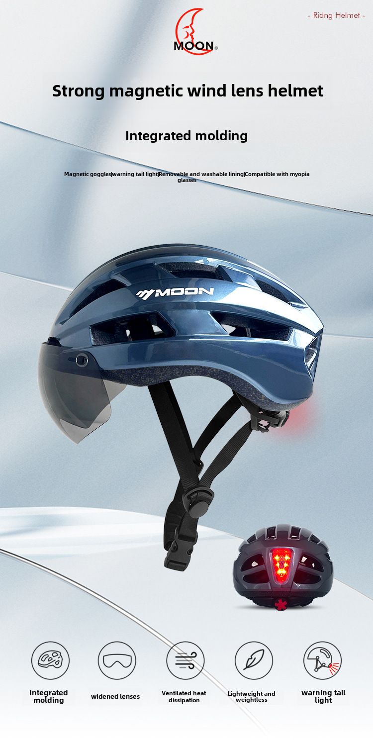Lunettes magnétiques avec feux arrière Casque d'équitation Vélo VTT vélo de route casque de sécurité intégré pour hommes et femmes_voghion.com