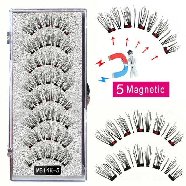 4 paia di ciglia magnetiche naturali con magnete 3D ciglia magnetiche fatte a mano Set di pinzette Ciglia di visone_voghion.com