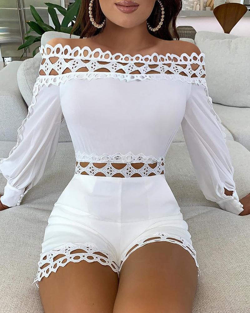 Naiste rõivad Seksikas pitsist liimitud jumpsuit_voghion.com