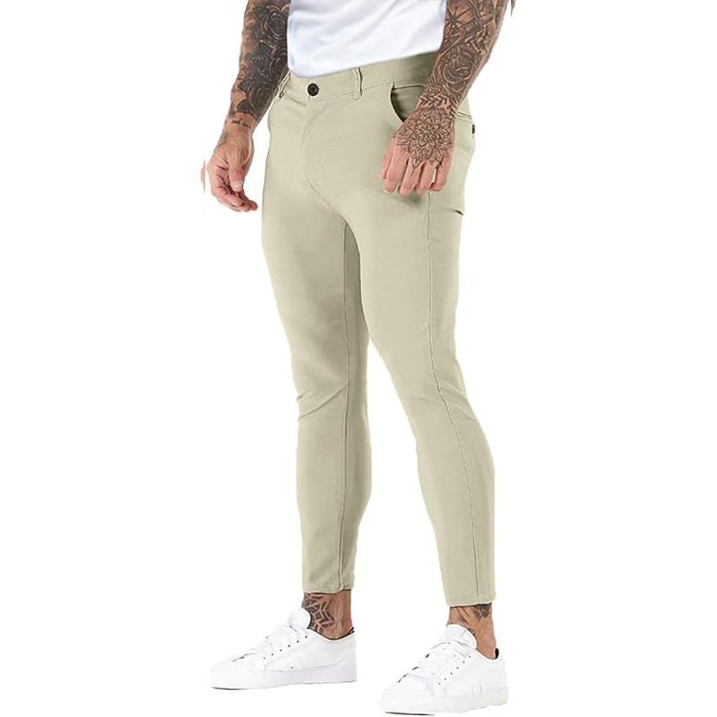 Herrenbekleidung Jogging Stretch Slim Twill Einfarbige Herren Slim Fit Stretch Jogger Pants zum Laufen und für den Alltag – Bequem, Stylisch und Vielseitig_voghion.com