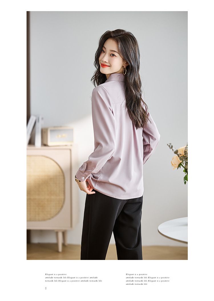 Fashionable Spring And Autumn New Clothing Turn-Down Collar Patchwork Chiffon Blouse Cardigan Women's Base Shirt_voghion.com