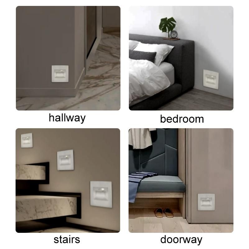 1PC Nieuwe Verzonken LED PIR-bewegingssensor Trapverlichting Voor Thuis Gangverlichting Decoratieve Binnenwandverlichting_voghion.com