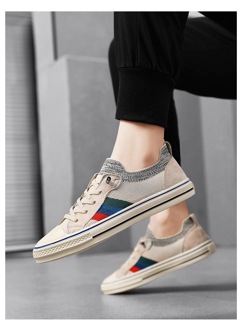 Men's Breathable Canvas Slip-On Sneakers - Lightweight Summer Casual Shoes With Round Toe And Rubber Sole For Everyday Comfort_voghion.com