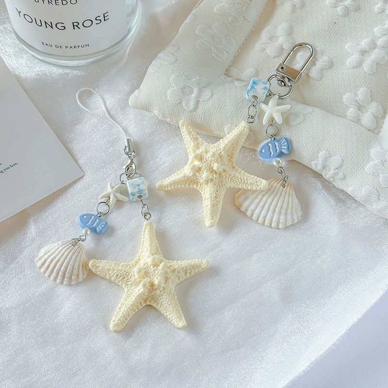 Schlüsselanhänger mit Muscheldekor, Seestern, Handyanhänger, Taschenaccessoire_voghion.com