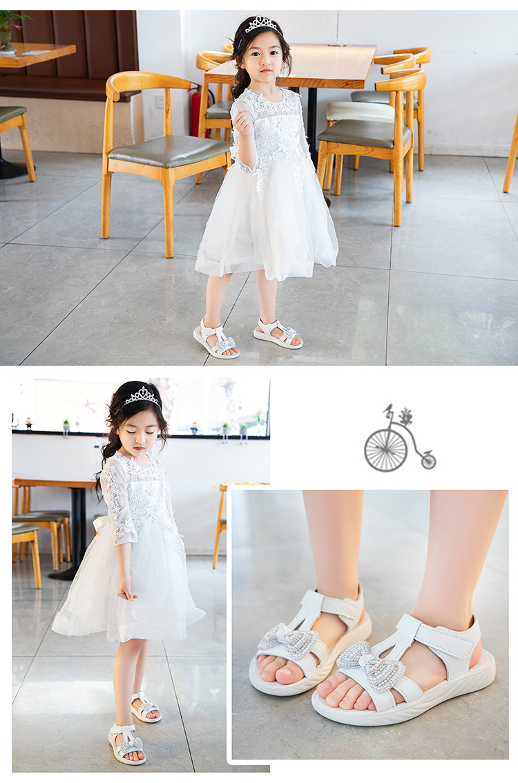 Prinzessin 2024 Sommer Neue Römische Weiche Sohle Anti-rutsch Mittlere Große kinder und Kleine Mädchen Sandalen_voghion.com