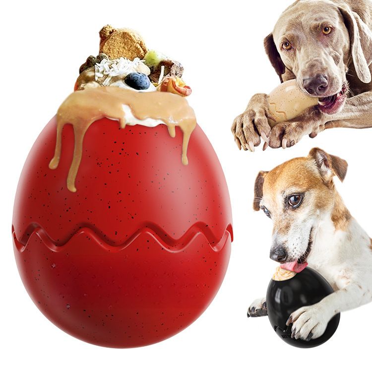 Pet Supplies Lickable Chew Dinosaur Egg Slow Feeder Dog Toy_voghion.com