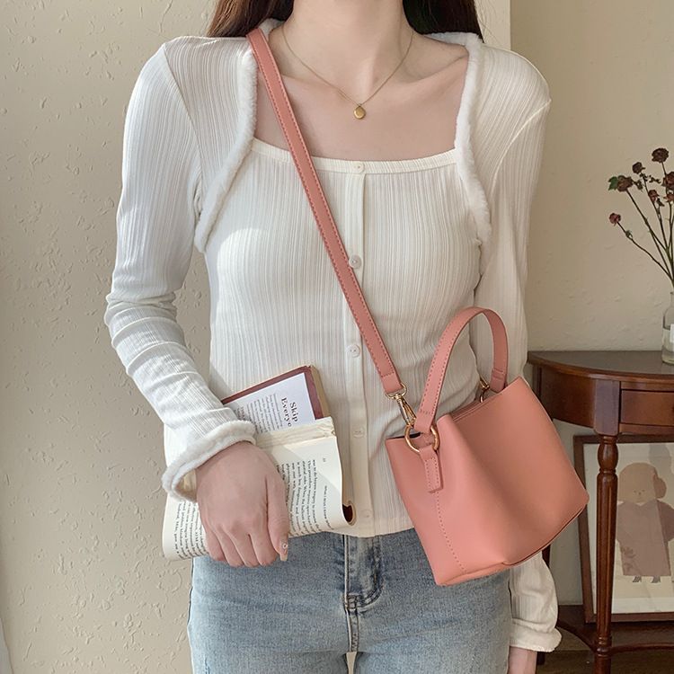 Damen-Beuteltasche, Erdbeerpulver, Umhängetasche, Mini-Tragetasche, kleine Tasche mit hochwertigem Temperament_voghion.com