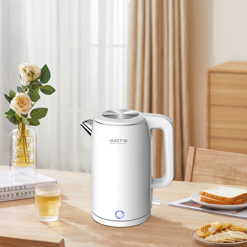 Bollitore elettrico standard europeo da 1,8 l - Bollitore per acqua domestico in acciaio inossidabile 304 con spegnimento automatico e protezione contro l'ebollizione a secco, per un'ebollizione rapida e sicura_voghion.com