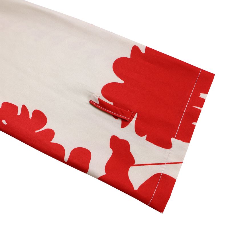 Damen Sommer neues langärmeliges bedrucktes Revers unregelmäßiges lockeres übergroßes Kleid_voghion.com