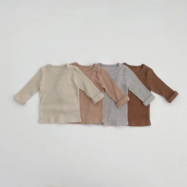 Calças de outono para bebê, roupas de casa para meninos, conjunto canelado para meninas, roupa íntima de fenda para bebê, base, roupas infantis_voghion.com
